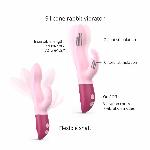 Вібратор-кролик Love To Love Hello Rabbit Rose з гнучким стовбуром і стимуляцією точки G, 2 мотори - мініатюра 4