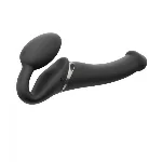Безремінний страпон з вібрацією Strap-On-Me Vibrating Black M, діаметр 3,8см, пульт ДК, регульований - мініатюра 1