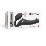 Безремінний страпон з вібрацією Strap-On-Me Vibrating Black M, діаметр 3,8см, пульт ДК, регульований - мініатюра 4