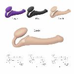 Безремінний страпон з вібрацією Strap-On-Me Vibrating Flesh M, діаметр 3,3см, пульт ДК, регульований - мініатюра 4