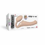 Безремінний страпон з вібрацією Strap-On-Me Vibrating Flesh M, діаметр 3,3см, пульт ДК, регульований - мініатюра 6