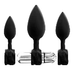 Набір анальних вібропробок Bathmate Anal Training Plugs VIBE, діаметр 2,5 см - 3,1см - 3,8см - мініатюра 1