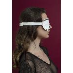 Маска на очі з заклепками Feral Feelings - Blindfold Mask, натуральна шкіра, біла - мініатюра 2
