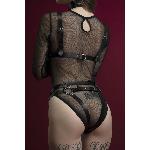Портупея на груди Feral Feelings - Harness Bra, ліф, натуральна шкіра, колір чорний - мініатюра 2