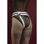Гартери Feral Feelings - Belt Briefs, трусики, натуральна шкіра, колір білий - мініатюра 3