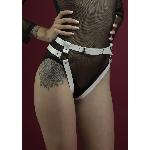 Гартери Feral Feelings - Belt Briefs, трусики, натуральна шкіра, колір білий - мініатюра 2