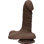Фалоімітатор Doc Johnson The D - Super D - 6 Inch With Balls - ULTRASKYN - Chocolate, діаметр 3,8 см - мініатюра 1