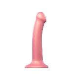 Насадка для страпону Strap-On-Me Mono Density Dildo Rose M, діам. 3,3 см, одношаровий силікон, гнучк - мініатюра 1