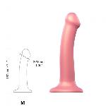 Насадка для страпону Strap-On-Me Mono Density Dildo Rose M, діам. 3,3 см, одношаровий силікон, гнучк - мініатюра 3