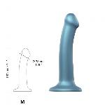 Насадка для страпону Strap-On-Me Mono Density Dildo M Blue, діам. 3,3 см, одношаровий силікон, гнучк - мініатюра 4