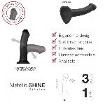 Насадка для страпону Strap-On-Me Mono Density Dildo Violet M, діам. 3,3 см, одношаровий силікон, гну - мініатюра 5