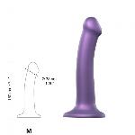 Насадка для страпону Strap-On-Me Mono Density Dildo Violet M, діам. 3,3 см, одношаровий силікон, гну - мініатюра 3