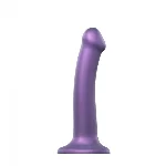 Насадка для страпону Strap-On-Me Mono Density Dildo Violet M, діам. 3,3 см, одношаровий силікон, гну - мініатюра 1