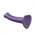 Насадка для страпону Strap-On-Me Mono Density Dildo Violet M, діам. 3,3 см, одношаровий силікон, гну - мініатюра 2