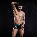 Чоловічі еротичні сітчасті труси з ременями, One Size Black - мініатюра 3