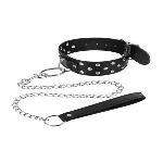 Нашийник з повідцем Fetish Tentation Rivets and Leash - мініатюра 1