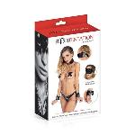 Нашийник з наручниками і ланцюжком Fetish Tentation Neck and Wrist Chain Straps з маскою на очі - мініатюра 2