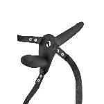 Подвійний страпон з вібрацією Fetish Tentation Vibrating Strap-On with Double Dildo Black - мініатюра 3