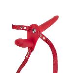 Подвійний страпон з вібрацією Fetish Tentation Vibrating Strap-On with Double Dildo Red - мініатюра 3