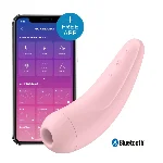 Вакуумний кліторальний стимулятор Satisfyer Curvy 2+ Pink з керуванням через інтернет - мініатюра 1