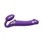 Безремінний страпон з вібрацією Strap-On-Me Vibrating Violet M, діаметр 3,8 см, пульт ДК, регульований - мініатюра 4