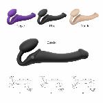Безремінний страпон з вібрацією Strap-On-Me Vibrating Violet M, діаметр 3,8 см, пульт ДК, регульований - мініатюра 2