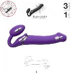 Безремінний страпон з вібрацією Strap-On-Me Vibrating Violet L, діам. 4,2 см, пульт ДК, регульований - мініатюра 2