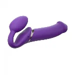 Безремінний страпон з вібрацією Strap-On-Me Vibrating Violet XL, діам. 4,7см, пульт ДК, регульований - мініатюра 1
