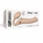 Безремінний страпон з вібрацією Strap-On-Me Vibrating Flesh L, діаметр 4,2 см, пульт ДК, регульований - мініатюра 5