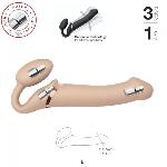 Безремінний страпон з вібрацією Strap-On-Me Vibrating Flesh L, діаметр 4,2 см, пульт ДК, регульований - мініатюра 2