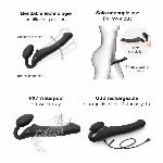 Безремінний страпон з вібрацією Strap-On-Me Vibrating Black L, діаметр 3,7см, пульт ДК, регульований - мініатюра 3