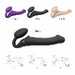Безремінний страпон з вібрацією Strap-On-Me Vibrating Black L, діаметр 3,7см, пульт ДК, регульований - мініатюра 4