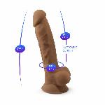 Фалоімітатор SilexD Johnny Caramel (MODEL 1 size 7in), двошаровий, силікон + Silexpan, діаметр 3,8см - мініатюра 6