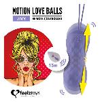 Вагінальні кульки з масажем і вібрацією FeelzToys Motion Love Balls Jivy з пультом ДК, 7 режимів - мініатюра 2