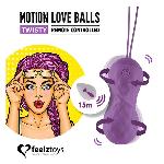 Вагінальні кульки з масажем і вібрацією FeelzToys Motion Love Balls Twisty з пультом ДК, 7 режимів - мініатюра 2