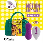 Вагінальні кульки з масажем і вібрацією FeelzToys Motion Love Balls Twisty з пультом ДК, 7 режимів - мініатюра 1