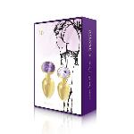 Набір металевих анальних пробок із кристалом RIANNE S – Booty Plug Luxury Set, діаметр 3 та 3,5 см - мініатюра 3