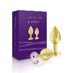 Набір металевих анальних пробок із кристалом RIANNE S – Booty Plug Luxury Set, діаметр 3 та 3,5 см - мініатюра 1