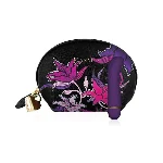 Мінівібратор для точки G Rianne S: Mini G Floral, 7 режимів роботи, чохол-косметичка Deep Purple - мініатюра 1