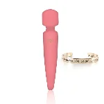 Вібромасажер Rianne S: Bella Mini Wand Coral, 10 режимів роботи, медичний силікон, подарункове паков - мініатюра 1