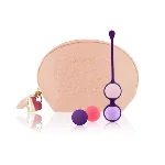 Набір вагінальних кульок Rianne S: Pussy Playballs Nude, маса 15, 25, 35, 55г, монолітні, косметичка - мініатюра 1