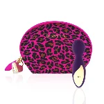Мінівібромасажер Rianne S: Lovely Leopard Purple, 10 режимів роботи, косметичка-чохол, мед.силікон - мініатюра 1