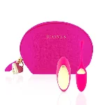 Віброяйце Rianne S: Pulsy Playball Deep Pink з вібрувальним пультом ДК, косметичка-чехол, 10 режимів - мініатюра 1