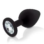 Набір силіконових анальних пробок із кристалом Rianne S: Booty Plug Set Black, діаметр 3,2см, 3,5см, 4,2см - мініатюра 4