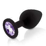 Набір силіконових анальних пробок із кристалом Rianne S: Booty Plug Set Black, діаметр 3,2см, 3,5см, 4,2см - мініатюра 3