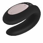 Смарт-вібратор для пар Satisfyer Double Joy Black із широким кліторальним стимулятором - мініатюра 4