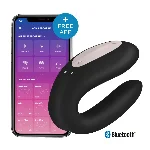 Смарт-вібратор для пар Satisfyer Double Joy Black із широким кліторальним стимулятором - мініатюра 1