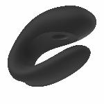 Смарт-вібратор для пар Satisfyer Double Joy Black із широким кліторальним стимулятором - мініатюра 5