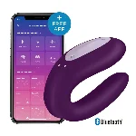 Смарт-вібратор для пар Satisfyer Double Joy Violet із широким кліторальним стимулятором - мініатюра 1