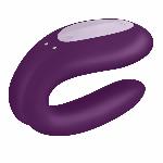 Смарт-вібратор для пар Satisfyer Double Joy Violet із широким кліторальним стимулятором - мініатюра 6